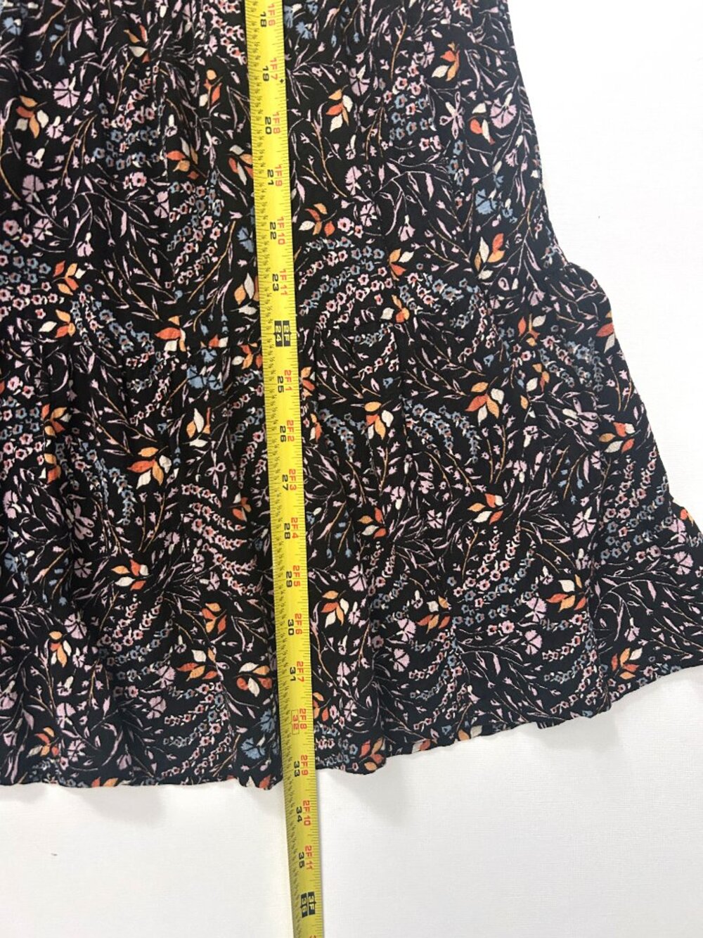 Anthropologie Maeve Black Floral Mini Dress Tiered Ruffle Womens S Boho Western - Picture 8 of 10